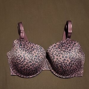 Warner's Purple Leopard Print Lightly Padded UW Bra 36D